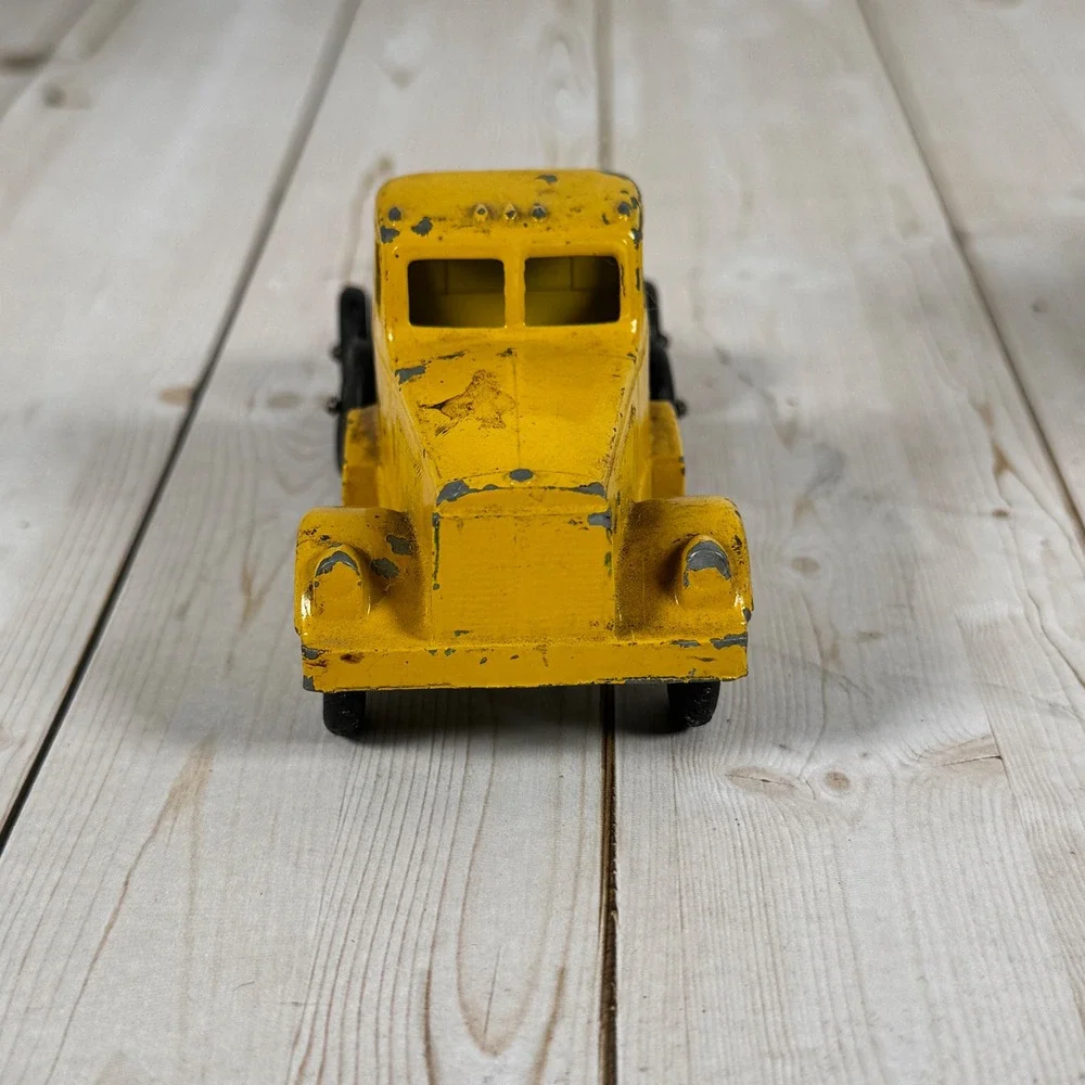 Vintage Ralstoy Pressed Steel‎ Semi Truck Yellow Cab Red Trailer 1950s